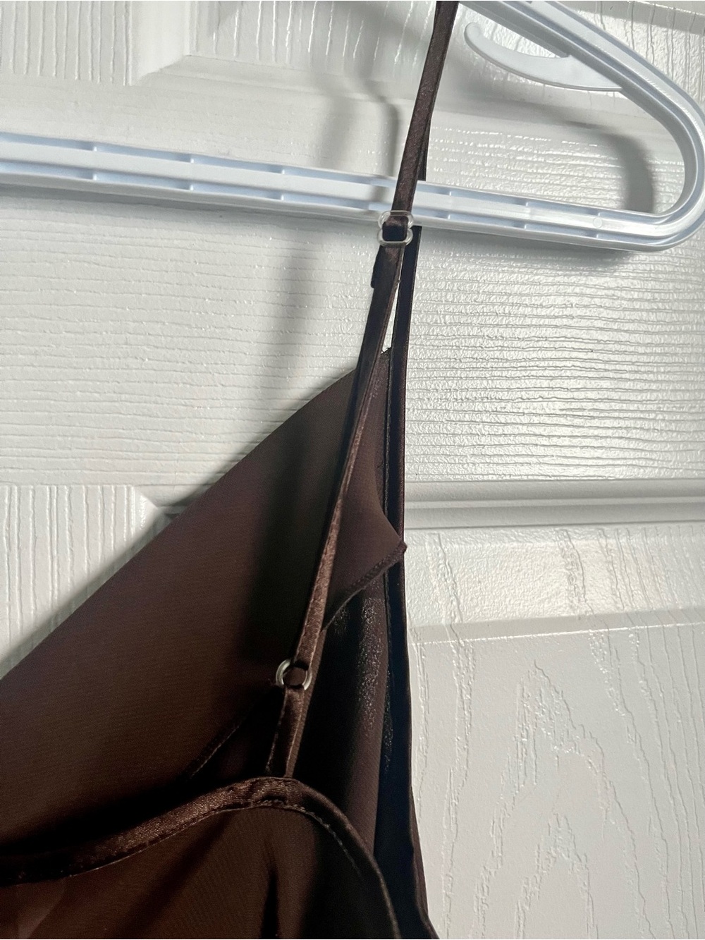 Y2K La Vie En Rose Slip Dress Brown Satin Cowl Neck Maxi Beaded Floral Small - Picture 5 of 5